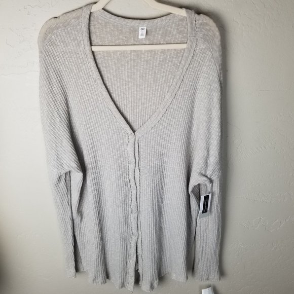 bp Tops - NEW BP Women's XL Long Sleeve V-Neck Shirt Button Front Cardigan